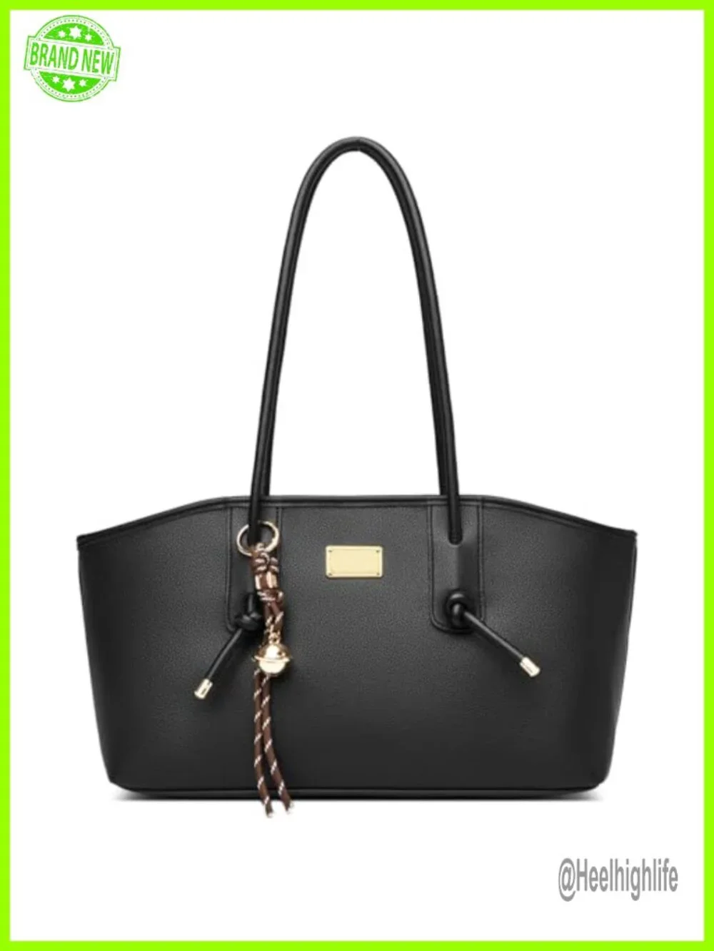 Vegan Leather Hobo Shoulder Bag with Adjustable Knotted Strap